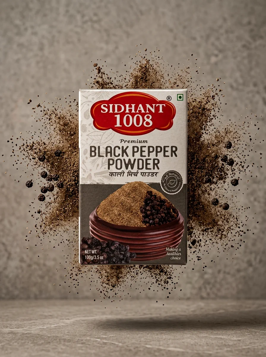 Black pepper powder, milled by Sidhant Spices 1008